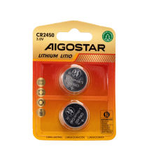 Batteria a bottone CR2450 3V 2pz al Litio - alta qualità, di grande durata - Dimensioni: L24.5xW24.5xH5.0mm Batteria a bottone CR2450 3V 2pz al Litio - alta qualità, di grande durata - Dimensioni: L24.5xW24.5xH5.0mm
