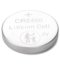 Batteria a bottone CR2450 3V 5pz al Litio - alta qualità, di grande durata - Dimensioni: L24.5xW24.5xH5.0mm