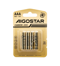 Batteria zinco-carbone mini stilo AAA LR03 1.5V 4pz alta qualità, di grande durata - Senza mercurio e rispettoso dell'ambiente