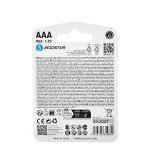 Batteria zinco-carbone mini stilo AAA LR03 1.5V 4pz alta qualità, di grande durata - Senza mercurio e rispettoso dell'ambiente