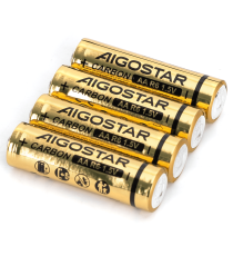 Batteria zinco-carbone stilo AA LR6 1.5V 4pz alta qualità, di grande durata - Senza mercurio e rispettoso dell'ambiente