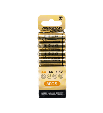 Batteria zinco-carbone stilo AA LR6 1.5V 8pz alta qualità, di grande durata - Senza mercurio e rispettoso dell'ambiente Batteria zinco-carbone stilo AA LR6 1.5V 8pz alta qualità, di grande durata - Senza mercurio e rispettoso dell'ambiente