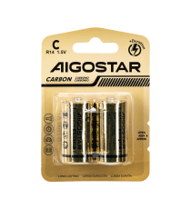 Batteria zinco-carbone mezza torcia R14 MN1400 C 1.5V 2pz alta qualità, di grande durata - Senza mercurio