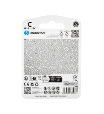 Batteria zinco-carbone mezza torcia R14 MN1400 C 1.5V 2pz alta qualità, di grande durata - Senza mercurio