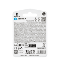 Batteria zinco-carbone torcia R20 D MN1300 1.5V 2pz alta qualità, di grande durata - Senza mercurio Batteria zinco-carbone torcia R20 D MN1300 1.5V 2pz alta qualità, di grande durata - Senza mercurio
