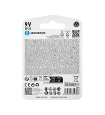 Batteria zinco-carbone 6F22 9V 1.5V 1pz alta qualità, di grande durata - Senza mercurio e rispettoso dell'ambiente