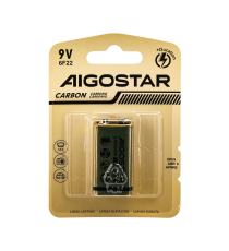 Batteria zinco-carbone 6F22 9V 1.5V 1pz alta qualità, di grande durata - Senza mercurio e rispettoso dell'ambiente