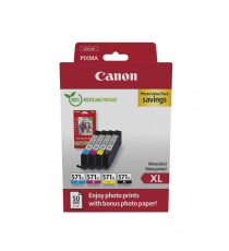 Multipack Canon CLI-571XL BK-C-M-Y alta capcità 0332C006 originale + 50ff carta photo 10x15 per Canon Pixma MG5700 MG6800 MG7700 Multipack Canon CLI-571XL BK-C-M-Y alta capcità 0332C006 originale + 50ff carta photo 10x15 per Canon Pixma MG5700 MG6800 MG7700