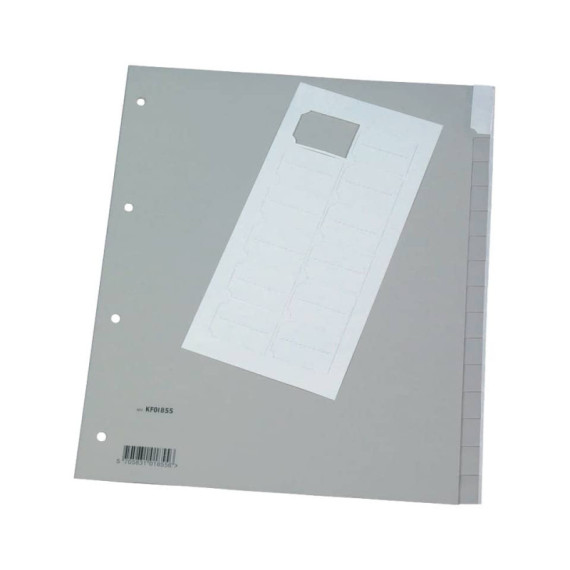 Divisore neutro Q-Connect grigio XL 24x29,7 cm ppl 15 fogli KF01855