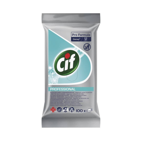 Salviette igienizzanti Cif bianco conf. 100 pezzi - 101102238