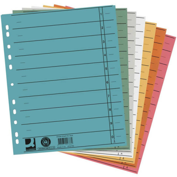 Separatore per archivio con perforazione universale Q-Connect 24x30 cm 230 g/m² arancio conf. da 100 - KF02790