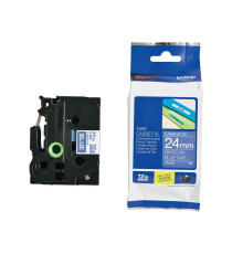 Brother - Nastro -  Bianco/Blu - TZE555 - 24mm x 8mt Brother - Nastro -  Bianco/Blu - TZE555 - 24mm x 8mt