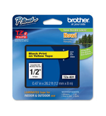 Brother - Nastro -  Nero/Giallo - TZE631 - 12mm x 8mt