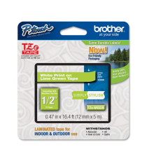 Brother - Nastro - Bianco/Verde acido - TZEMQG35 - 12mm x 5mt Brother - Nastro - Bianco/Verde acido - TZEMQG35 - 12mm x 5mt