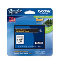 Brother - Nastro - Oro/Nero - TZE334 - 12mm x 8mt Brother - Nastro - Oro/Nero - TZE334 - 12mm x 8mt