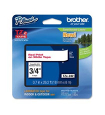 Brother - Nastro - Rosso/Bianco - TZE242 - 18mm x 8mt
