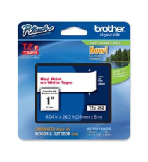 Brother - Nastro - Rosso/Bianco - TZE252 - 24mm x 8mt Brother - Nastro - Rosso/Bianco - TZE252 - 24mm x 8mt