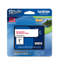 Brother - Nastro - Rosso/Bianco - TZE252 - 24mm x 8mt Brother - Nastro - Rosso/Bianco - TZE252 - 24mm x 8mt