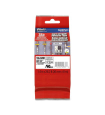 Brother - Nastro con adesivo resistente - Nero/Bianco - TZES261 - 36mm x 8mt Brother - Nastro con adesivo resistente - Nero/Bianco - TZES261 - 36mm x 8mt