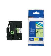 Brother - Nastro laminato fluorescente - Nero/Giallo fluo - TZEC51 - 24mm x 5mt Brother - Nastro laminato fluorescente - Nero/Giallo fluo - TZEC51 - 24mm x 5mt