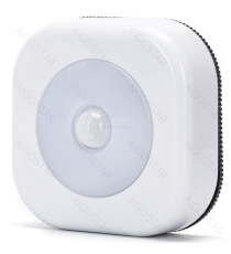 Luce notturna quadrata con sensore di movimento 30 lumen, luce fredda 6500K, 0.44W, a batteria, Distanza di rilevamento 2-5mt Luce notturna quadrata con sensore di movimento 30 lumen, luce fredda 6500K, 0.44W, a batteria, Distanza di rilevamento 2-5mt