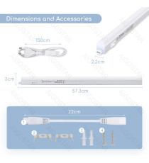 Tubo LED T5 8w,920 lumen,luce calda 3000K,lampada batten light misura L573xW22xH30 mm Equivalenza incandescente: 67W Tubo LED T5 8w,920 lumen,luce calda 3000K,lampada batten light misura L573xW22xH30 mm Equivalenza incandescente: 67W
