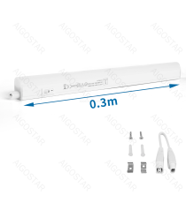 Tubo LED T5 4w,480 lumen,luce fredda 6500K,lampada batten light misura L313xW22xH30mm Equivalenza incandescente: 41W Tubo LED T5 4w,480 lumen,luce fredda 6500K,lampada batten light misura L313xW22xH30mm Equivalenza incandescente: 41W