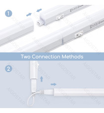 Tubo LED T5 4w,480 lumen,luce fredda 6500K,lampada batten light misura L313xW22xH30mm Equivalenza incandescente: 41W
