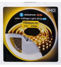 Striscia luminosa a bassa tensione SMD 5mt 1100lm/m, luce calda 2700K, Potenza:10W/m, Dimensioni: L5000xW8xH1.5mm Striscia luminosa a bassa tensione SMD 5mt 1100lm/m, luce calda 2700K, Potenza:10W/m, Dimensioni: L5000xW8xH1.5mm
