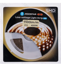 Striscia luminosa a bassa tensione SMD 5mt 1100lm/m, luce naturale 4000K, Potenza:10W/m, Dimensioni: L5000xW8xH1.5mm Striscia luminosa a bassa tensione SMD 5mt 1100lm/m, luce naturale 4000K, Potenza:10W/m, Dimensioni: L5000xW8xH1.5mm
