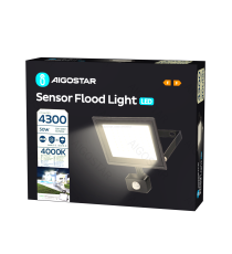 Flood light LED con sensore 50W 4300 lumen,luce naturale 4000K IP65 faro led Dimensioni:L220xW180xH53mm Serie05 Flood light LED con sensore 50W 4300 lumen,luce naturale 4000K IP65 faro led Dimensioni:L220xW180xH53mm Serie05