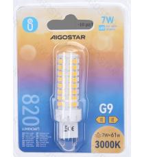 Lampadina Led G4 7W 820 lumen luce calda 3000K Dimensioni:D19xH68 mm Equivalenza incandescente: 61W Angolo illuminazione 360