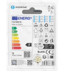 Lampadina Led G4 2.5W tondo 260 lumen luce fredda 6500K Dimensioni:D28xH34 mm Equivalenza incandescente:26W Angolo illum. 360