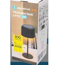 Lampada da scrivania nera ad energia solare 3W 280lumen,luce calda 3000K touch,da tavolo,regolazione intensità L130xW130xH300mm