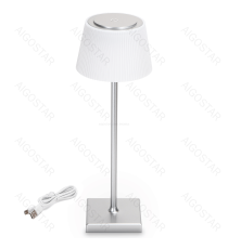 Lampada da scrivania ricaricabile argento 4W 400lumen,CCT con regolazione intensità e cambio colore touch, L130xW130xH380mm Lampada da scrivania ricaricabile argento 4W 400lumen,CCT con regolazione intensità e cambio colore touch, L130xW130xH380mm