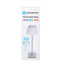 Lampada da scrivania ricaricabile argento 4W 400lumen,CCT con regolazione intensità e cambio colore touch, L130xW130xH380mm Lampada da scrivania ricaricabile argento 4W 400lumen,CCT con regolazione intensità e cambio colore touch, L130xW130xH380mm