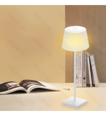 Lampada da scrivania ricaricabile bianca 4W 400lumen,CCT con regolazione intensità e cambio colore touch, L130xW130xH380mm