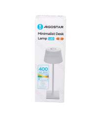 Lampada da scrivania ricaricabile bianca 4W 400lumen,RGB+CCT con regolazione intensità e cambio colore touch, L130xW130xH380mm Lampada da scrivania ricaricabile bianca 4W 400lumen,RGB+CCT con regolazione intensità e cambio colore touch, L130xW130xH380mm