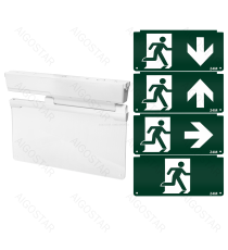 Luce di emergenza 3.6W 135 lumen, luce fredda 6500K, Durata dell'emergenza: 3h, Dimensioni: L339xW245xH42mm, batteria al litio