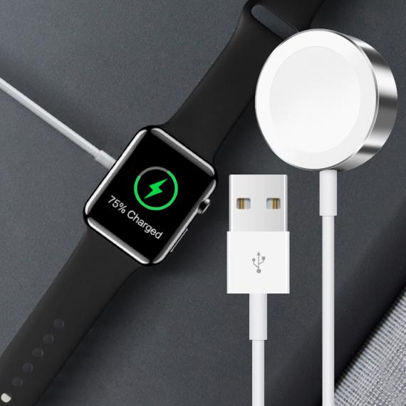 CARICATORE WIRELESS PER APPLE WATCH SERIE 5 4 3 2 1 PORTATILE CON CAVO  MAGNETICO - RICARICA RAPIDA - CAVO 1MT