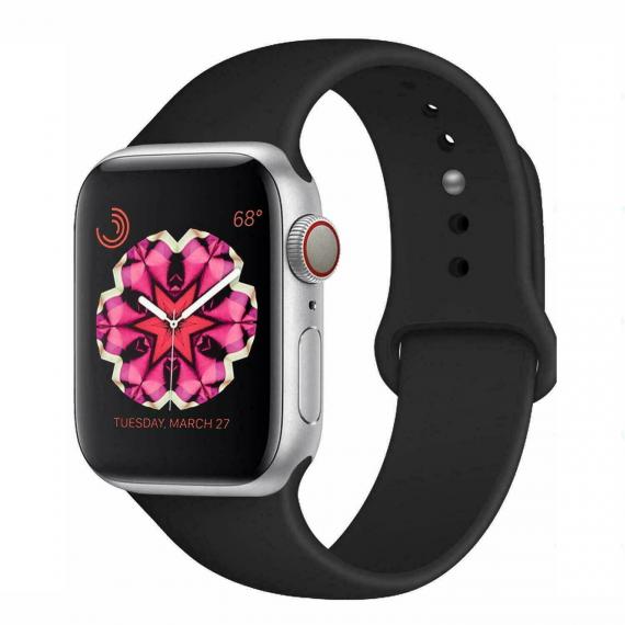 CINTURINO IN SILICONE NERO 38MM 40MM MISURA L SPORTIVO PER APPLE WATCH  SERIE 2-3-4-5 ALTA QUALITA CON CHIUSURA PIN-AND-TUCK
