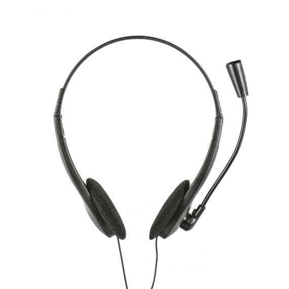CUFFIA STEREO CON MICROFONO ZIVA TRUST 21517 - JACK 3.5MM - CUFFIE CON  MICROFONO REGOLABILE CON CAVO 1,8MT