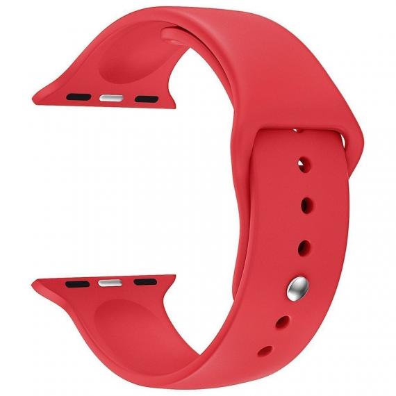 CINTURINO IN SILICONE ROSSO 42MM 44MM MISURA S SPORTIVO PER APPLE WATCH  SERIE 2-3-4-5 - ALTA QUALITA CON CHIUSURA PIN-AND-TUCK