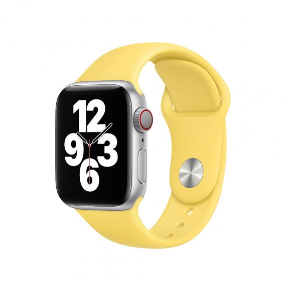 CINTURINO IN SILICONE GIALLO 38MM 40MM MISURA L SPORTIVO PER APPLE WATCH  SERIE 2-3-4-5 ALTA QUALITA CHIUSURA PIN-AND-TUCK