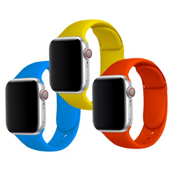 CINTURINO IN SILICONE GIALLO 38MM 40MM MISURA L SPORTIVO PER APPLE WATCH  SERIE 2-3-4-5 ALTA QUALITA CHIUSURA PIN-AND-TUCK