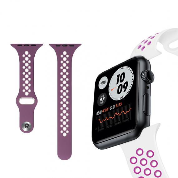CINTURINO IN SILICONE NEROFUCSIA 38MM 40MM MISURA S MOD. NIKE APPLE WATCH  SERIE 2-3-4-5 ALTA QUALITA CHIUSURA PIN-AND-TUCK
