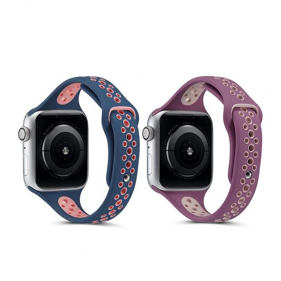 CINTURINO IN SILICONE VIOLAVERDE 38MM 40MM MISURA L MOD. NIKE APPLE WATCH  SERIE 2-3-4-5 ALTA QUALITA CHIUSURA PIN-AND-TUCK
