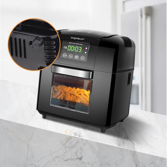 FRIGGITRICE E FORNO AD ARIA DA 10 LITRI - 1650W - TOUCH SCREEN LED - IN  ALLUMINIO - DOPPIO CESTELLO -